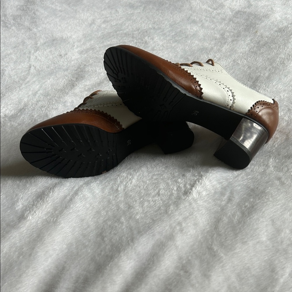 Brown and White Heels - Picture 4 of 4